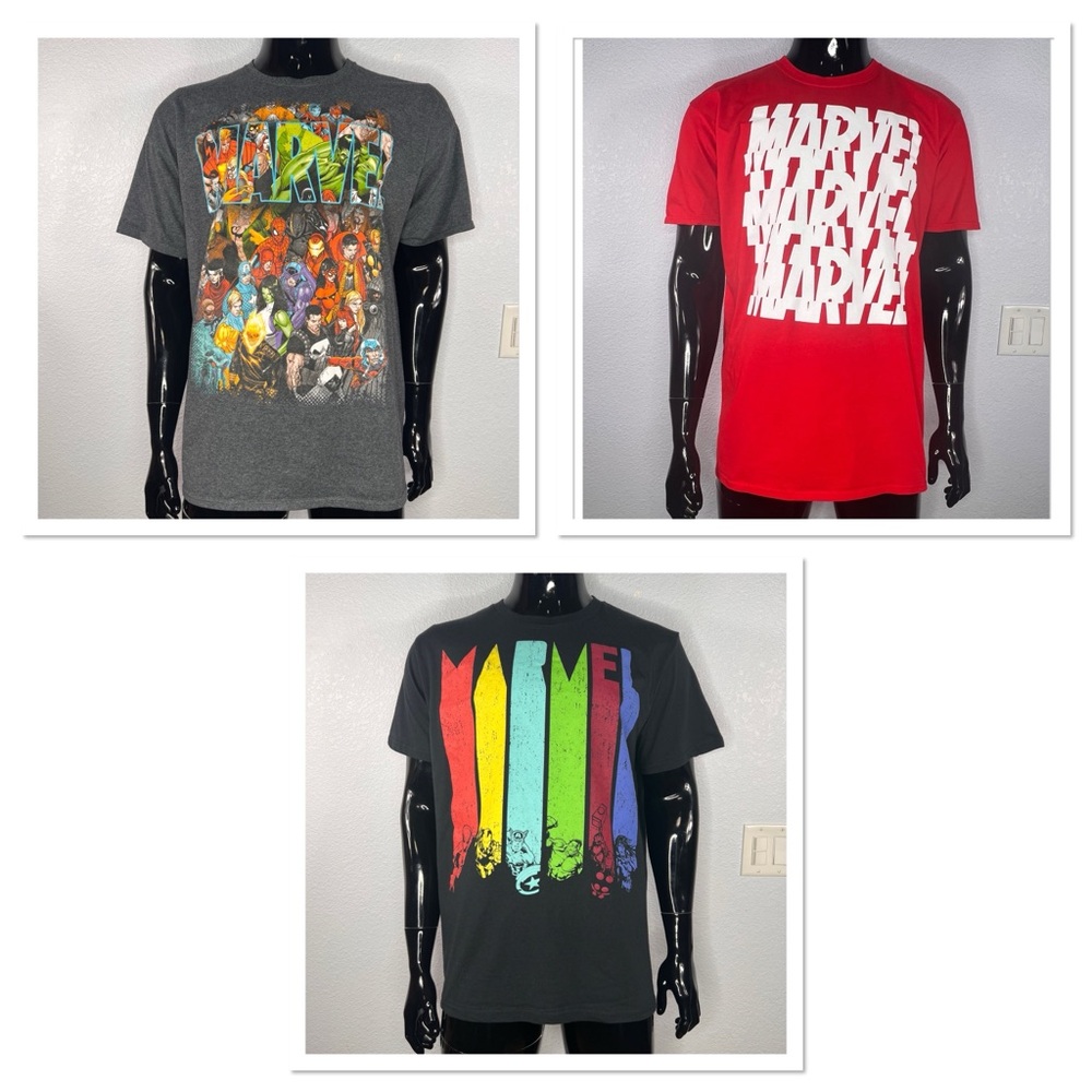 3 Marvel Style Multicolor T-Shirts Sz 2X/2XL/2XLT
